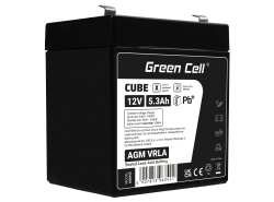 Green Cell® AGM VRLA 12V 5,3Ah huoltovapaa akku hälytysjärjestelmään, kassakoneeseen, leluihin, vaa'oihin, hätävirtalähteeseen