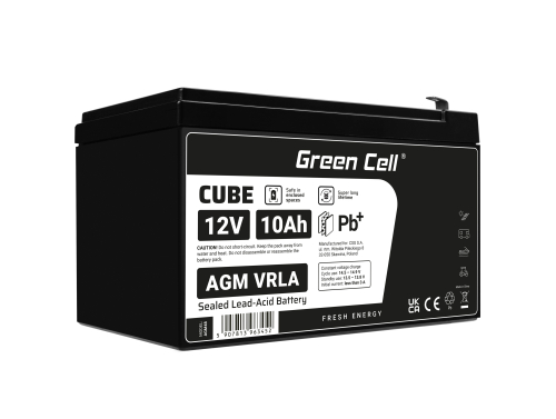 Green Cell® AGM VRLA 12V 10Ah huoltovapaa akku UPS-katkottoman virtalähteen UPS-järjestelmille