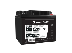 Green Cell CUBE AGM IP54 VRLA 12V 40Ah huoltovapaa akku lyijyakku Unbemann Caravan aurinkosähköpyörätuolin aurinkoakku