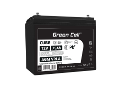 Green Cell CUBE AGM IP54 VRLA 12V 75Ah huoltovapaa akku Campervan aurinkosähköveneen aurinkopaneeleihin