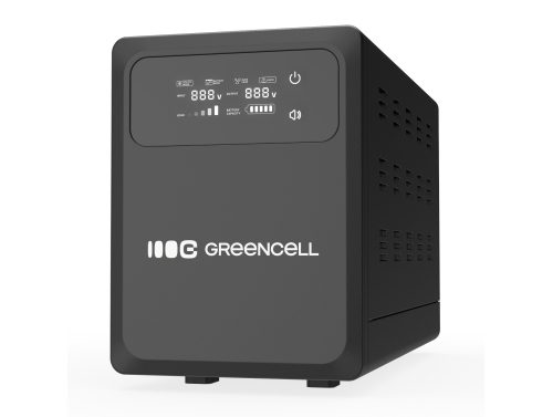 Greencell Keskeytymätön Virtalähde AVR UPS 2000VA 1200W PowerCore 24 VDC LCD-näytöllä
