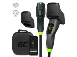 Green Cell GC Habu Liikkuva EV-latauslaite 11kW 7m Tyyppi 2 CEE 16A Wallbox sovelluksella + Habu Holder - EV-latauskaapelin tuki
