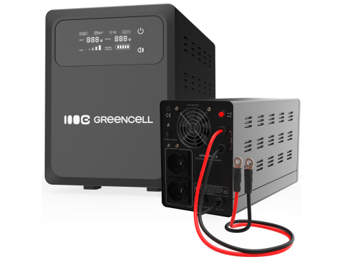 Greencell Keskeytymätön Virtalähde AVR UPS 800VA 500W PowerCore 12 VDC LCD-näytöllä