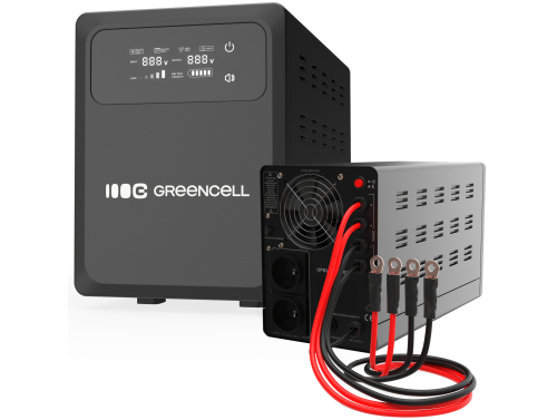 Greencell Keskeytymätön Virtalähde AVR UPS 1500VA 1000W PowerCore 12 VDC LCD-näytöllä