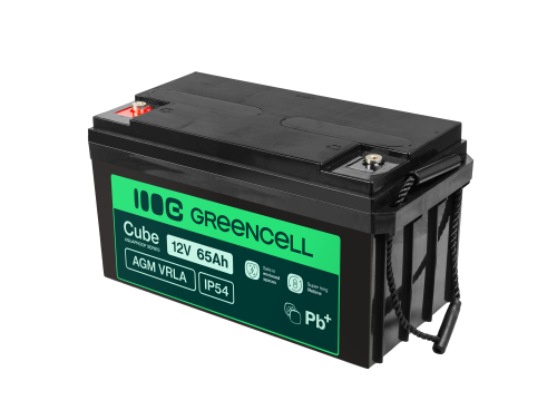 Green Cell Cube AGM VRLA IP54 12V 65Ah huoltovapaa akku ruoholeikkuriin, skootteriin, veneeseen, pyörätuoliin