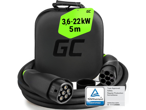 GC Snap EV Latauskaapeli Tyypin 2 11kW / 22kW 5m varten Tesla Model 3 S X Y, VW ID.3, ID.4, Kia EV6, Audi E-Tron, Fiat 500e
