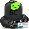 Green Cell Snap EV Latauskaapeli Tyypin 2 11kW 5m varten Tesla Model 3 S X Y, Kia EV6, Hyundai IONIQ 5, BMW i3, Ford Mach-E