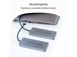 Adapteri Basic HUB Greencell USB-C 4in1 (4×USB-A 3.0) – nopea siirto jopa 5 Gb/s, alumiininen kotelo