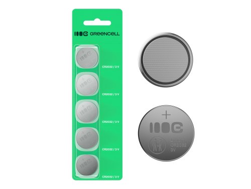 Greencell Blister 5x litiumakku CR2032 3V 220mAh nappiakku avaimelle, kellolle, kauko-ohjaimelle, vaalle