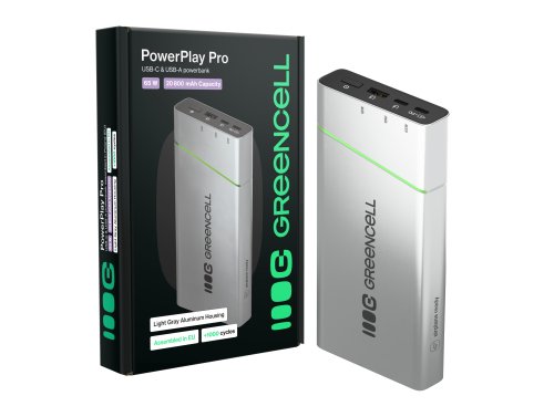 Powerbank Greencell PowerPlay Pro 20800mAh 65W – nopea lataus, PD, Ultra Charge, valmistettu Puolassa