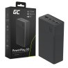 Greencell PowerPlay 30 - musta powerbank 30 000mAh, 22,5W, 4 porttia