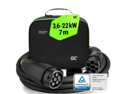 GC Snap EV Latauskaapeli Tyypin 2 11kW 22kW 7m varten Tesla Model 3 S X Y, Kia EV6, Hyundai IONIQ 5, BMW i3, Ford Mach-E