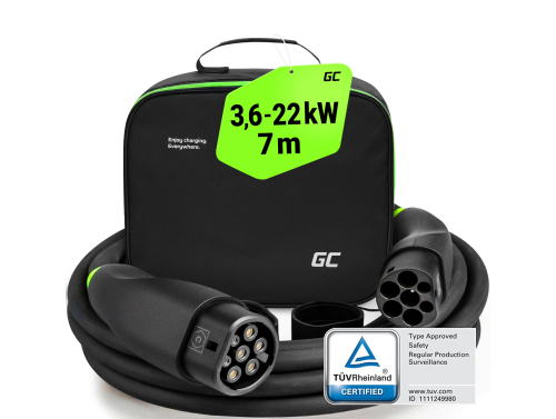GC Snap EV Latauskaapeli Tyypin 2 11kW 22kW 7m varten Tesla Model 3 S X Y, Kia EV6, Hyundai IONIQ 5, BMW i3, Ford Mach-E