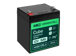 Greencell AGM VRLA 12V 5Ah huoltovapaa akku kassa lelu kamera (91x70x102mm)