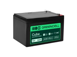 Greencell AGM VRLA 12V 12Ah huoltovapaa akku kassakoneisiin, leluille, kameroille (151x98.5x95mm)