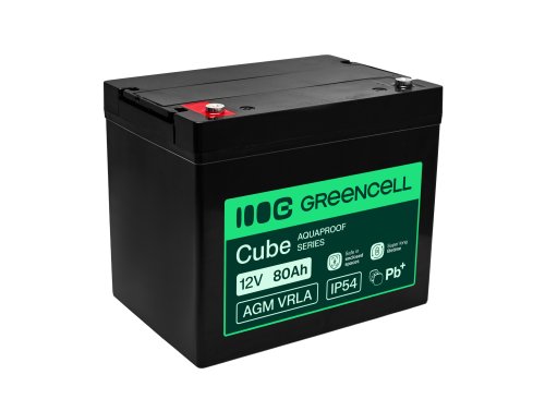 Greencell AGM VRLA 12V 80Ah huoltovapaa akku UPS-virtalähteisiin, vaa'alle, matkailuautoon (260x168x216mm)