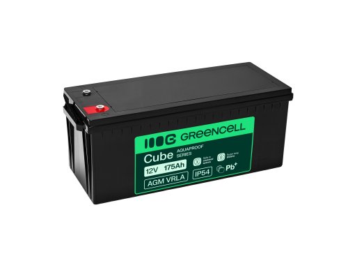 Greencell AGM VRLA 12V 175Ah huoltovapaa akku veneille, fotovoltaikalle, aurinkopaneeleille (532x207x220mm)