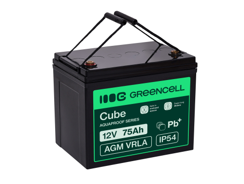 Green Cell CUBE AGM IP54 VRLA 12V 75Ah huoltovapaa akku Campervan aurinkosähköveneen aurinkopaneeleihin