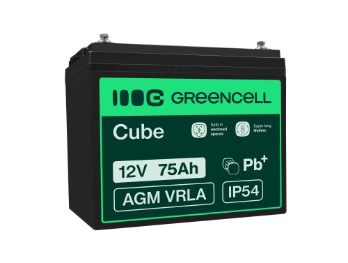 Green Cell® AGM VRLA 12V 75Ah huoltovapaa akku Campervan aurinkosähköveneen aurinkopaneeleihin
