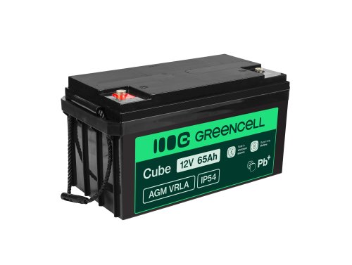 Green Cell® AGM VRLA 12V 65Ah huoltovapaa akku matkailuautoihin, aurinkosähköihin, aurinkopaneeleihin, veneisiin, pyörätuoliin