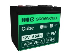 Green Cell® AGM VRLA 12V 55Ah huoltovapaa akku leikkurin skootterin veneen pyörätuolin golfkärryyn