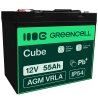 Green Cell® AGM VRLA 12V 55Ah huoltovapaa akku leikkurin skootterin veneen pyörätuolin golfkärryyn
