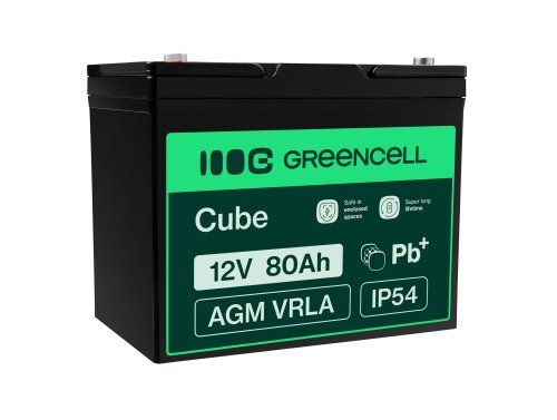 Green Cell® AGM VRLA 12V 80Ah huoltovapaa akku veneisiin melexiin matkailuautoihin vaunuihin aurinkosähköihin, aurinkoenergiaan
