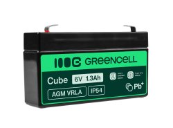 Green Cell® AGM VRLA 6V 1,3Ah huoltovapaa akku hälytysjärjestelmään, kassakoneeseen, leluihin, vaakoihin, tulostimiin