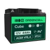 Green Cell® AGM VRLA 12V 44Ah huoltovapaa akku ruohonleikkuriin, skootteriin, veneeseen, pyörätuoliin, golfkärryyn