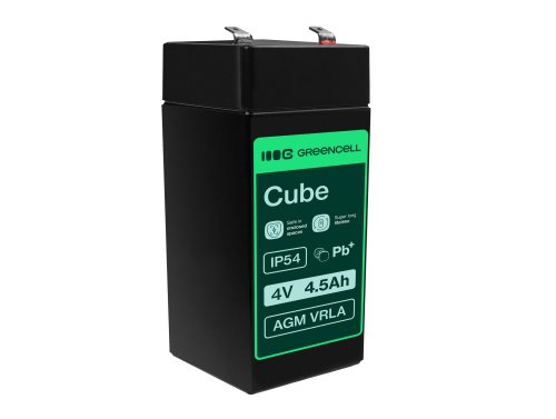 Green Cell® AGM VRLA 4V 4.5Ah huoltovapaa akku hälytysjärjestelmään, kassakoneeseen, leluihin, vaakoihin, keskusyksiköihin