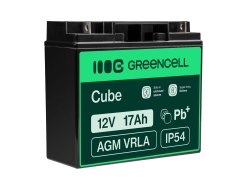 Green Cell® AGM VRLA 12V 17Ah huoltovapaa akku pyörätuoliveneskootterin ruohonleikkuriin