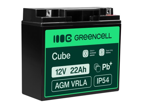 Green Cell® AGM VRLA 12V 22Ah huoltovapaa akku veneeseen, skootteriin, leluihin, pyörätuoliin
