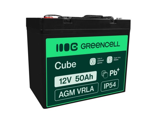 Green Cell® AGM VRLA 12V 50Ah huoltovapaa akku veneeseen, huviveneeseen, skootteriin, matkailuautoon, vaunuun, ruohonleikkuriin