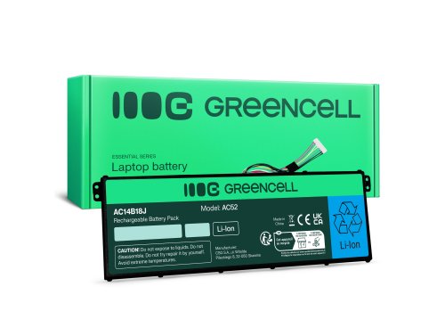 Green Cell Akku AC14B13J AC14B18J tuotteeseen Acer Aspire 3 A315-23 A315-55G ES1-111M ES1-331 ES1-531 ES1-533 ES1-571