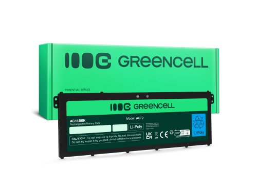Green Cell Akku AC14B3K AC14B8K tuotteeseen Acer Aspire 5 A515 A517 R15 R5-571T Spin 3 SP315-51 SP513-51 Swift 3 SF314-52