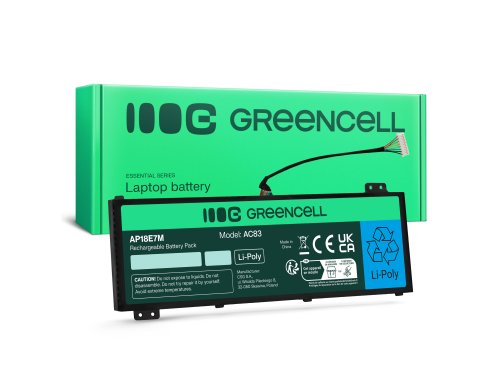 Green Cell Akku AP18E7M AP18E8M tuotteeseen Acer Nitro AN515-44 AN515-45 AN515-54 AN515-55 AN515-57 AN515-58 AN517-51