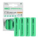 4x Paristot AA R6 2600mAh Ni-MH Ladattavat Akut Green Cell