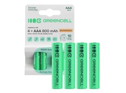 4x Paristot AAA R3 800mAh Ni-MH Ladattavat Akut Green Cell