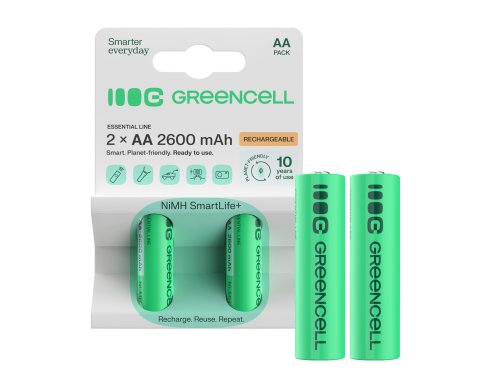 2x Paristot AA R6 2600mAh Ni-MH Ladattavat Akut Green Cell