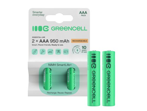 2x Paristot AAA R3 950mAh Ni-MH Ladattavat Akut Green Cell