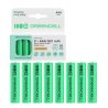 8x Paristot AAA R3 950mAh Ni-MH Ladattavat Akut Green Cell