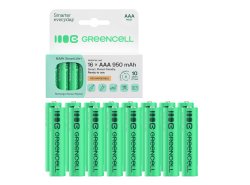 16x Paristot AAA R3 950mAh Ni-MH Ladattavat Akut Green Cell