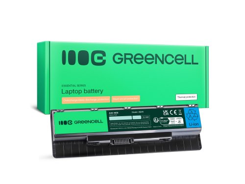 Green Cell Akku A32-N56 tuotteeseen Asus N56 N56JR N56V N56VB N56VJ N56VM N56VZ N76 N76V N76VB N76VJ N76VZ N46 N46JV G56JR