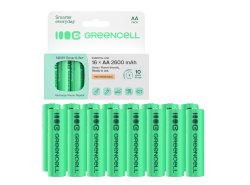 16x Paristot AA R6 2600mAh Ni-MH Ladattavat Akut Green Cell